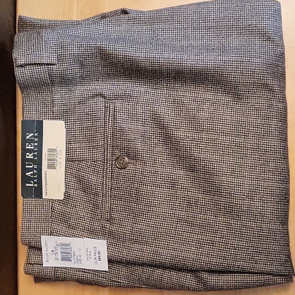 Lauren Ralph Lauren Pleated Front & Cuffed Pants Men's Size 42WX32L Cream (NEW)